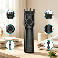 Recortadora de Cabello Eléctrica Ligera con Límite de Longitud Ajustable, 6500 RPM, Recortadora de Cabello de 600 mAh para Estudio de Peluquería