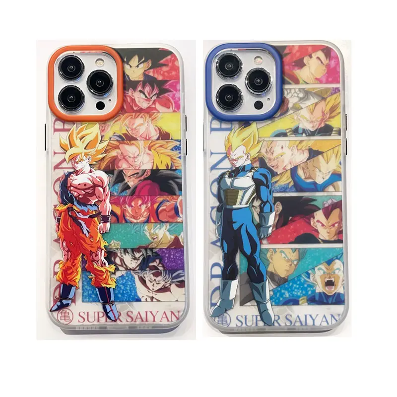 Drop Shipping Anime Dragon Ball Manga Sun Wukong Vegeta Frosted Telefoon Case Voor Iphone 11/12/13/14 Pro Max