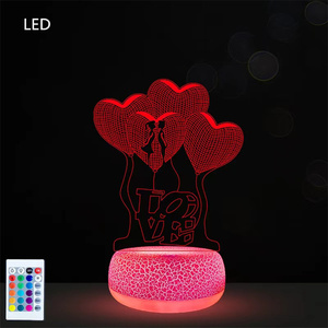 3D ảo ảnh đèn điều khiển từ xa LED đêm Đèn đứng 16 màu sắc thay đổi trống Acrylic USB ánh sáng ban đêm bảng tin với bút - Product Image 6