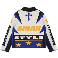 Pull d'hiver pour homme avec logo personnalisé, tricot décontracté, fermeture éclair, jacquard, pull à motif graphique, veste de course, pull en tricot