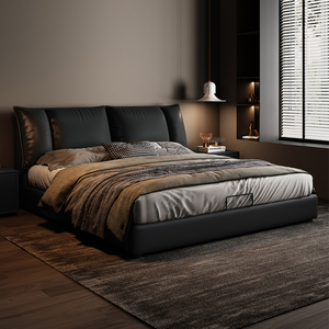 Nuevo Juego <span class=keywords><strong>de</strong></span> <span class=keywords><strong>Cama</strong></span> <span class=keywords><strong>de</strong></span> Lujo con Marco y Colchón con Almacenamiento, Estilo Moderno y Elegante, Tamaño Queen, Color Negro - Product Image 6