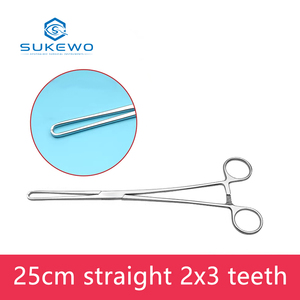 Pinzas cervicales de acero inoxidable KEWO Medical, instrumento quirúrgico ginecológico, pinzas retractoras cervicales rectas/curvas - Product Image 6