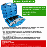 Kit d'outils de calage moteur 9 pièces BMW M52 M54 M42 M50 M56 X3 X5 Série 7, outil d'alignement de la chaîne de distribution, acier à haute teneur en carbone, étui rigide
