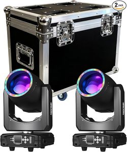 Luces Móviles para DJ de 300W, Iluminación de Escenario con Prisma de 48 Facetas, 15 Gobos, 15 Colores, DMX512, Activación por Sonido, Haz de <span class=keywords><strong>Luz</strong></span> LED para Bodas - Product Image 1