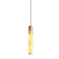Luminaire suspendu cylindrique en albâtre naturel, lampe de salle à manger, lampe de chambre d'hôtel, lampe de salon