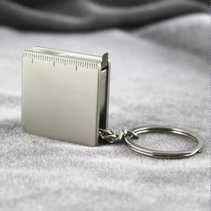 Llavero Metálico Cuadrado de Aleación de Zinc Personalizado con Láser, Mini Cinta Métrica Portátil de 1m, Regla Retráctil, Herramienta de Uso Diario CN - Product Image 2