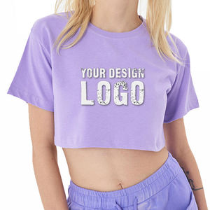 เสื้อยืดโยคะทรงหลวมระบายอากาศดีสำหรับผู้หญิง คุณภาพสูง สีพื้น เซ็กซี่ แบบครอป - Product Image 1