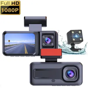 Car DVR Camcorder Black Box Video Recorder 2 Inch Mini Dash Cam For Car 3 Lens Camera Loop Recording 24 Hours Parking Monitoring