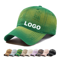 Gorra de Béisbol de 6 Paneles con Logotipo Personalizado, Estilo Vintage, Degradado, Desgastada, de Lona, Ajustable, con Hebilla Metálica, Unisex