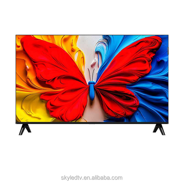 32/40/43 Inch Black Smart QLED Android TV Slim Design 1080P Full HD HDR 10 Supports Multiple Viewing Modes Chromecast Hotel TV