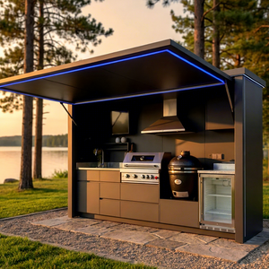 Luxurious Prefabricated Modular Weatherproof Storage Cooking Outdoor <b>Kitchen</b> <b>Cabinet</b> with Built in Bbq Mantianstar Modular - Product Image 1