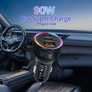 Cargador de Coche USB de Carga Rápida de 90 W, Cargador de Coche USB-C 3 <span class=keywords><strong>en</strong></span> 1 con Adaptador de Corriente Tipo C de 30 W, QC3.0 PD para Teléfono Móvil - Product Image 2