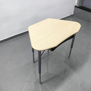 Triangular School <b>Desk</b> Plastic Top Metal Legs 82x52x75cm Durable <b>Study</b> Furniture Minimalist Design - Product Image 1