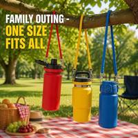 Anneau de suspension en silicone pour bouteille, qualité alimentaire, avec logo personnalisé, ensemble de bracelets élastiques, accessoires pour articles de boisson, anneau de bouteille d'eau en silicone