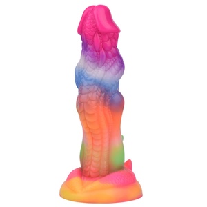 YOCY Colorful Luminous Silicone Artificial Dildo Female <b>Masturbation</b> Device Adult Sex Products - Product Image 4