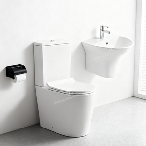 Nhà Máy Bán buôn phòng tắm WC commode hai mảnh nhà vệ sinh đặt thiết bị vệ sinh gốm washdown nhà vệ sinh và tường treo lưu vực bồn rửa đặt - Product Image 1