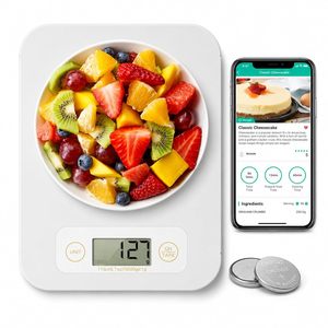 Báscula de Cocina Electrónica Inteligente de Plástico con Calculadora Nutricional, Aplicación para Calcular Calorías y Nutrientes, Funciona con Batería - Product Image 1