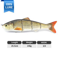 Leurre de pêche articulé en plastique de haute qualité, 255 mm, 148 g, appât de simulation multi-sections, appât multi-segments, appâts durs artificiels