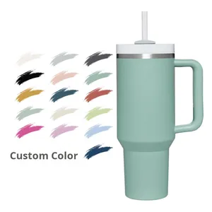 Gobelet de voiture moderne en acier inoxydable de grande capacité de 40oz isolé sous vide avec poignée American Ice Tyrant pour le voyage - Product Image 4