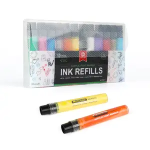 MOBEE-Marcador de Tinta acrílica no tóxico multicolor, set de recarga de tinta de pintura a base de agua, juego de tinta multicolor, 12 unidades