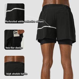 <span class=keywords><strong>Short</strong></span> de course de haute qualité en tissu respirant, vêtements décontractés pour hommes, <span class=keywords><strong>short</strong></span> de sport 2 en 1, <span class=keywords><strong>short</strong></span> de <span class=keywords><strong>jogging</strong></span> pour hommes à séchage rapide avec doublure - Product Image 3