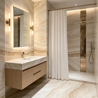 Dalle de marbre en jade veiné de bois naturel Hasin, facile à nettoyer, écologique, imperméable, pierre durable pour tables à manger, entrepôts, villas