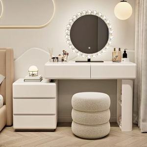 Value <b>Dressing</b> <b>Table</b> with Ambient Light Partitioned <b>Storage</b> Small-Space Suitable Vanity Desk Bedroom Practical Vanity - Product Image 2