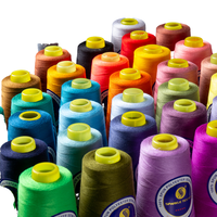Benang Jahit Poliester Berkualitas Tinggi 100% Spun Polyester Model Nomor Poliester Jahit Pola Pewarnaan 2500m Panjang Daya Tahan Tinggi