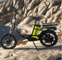 Vélo électrique à double batterie haute puissance de 18 pouces avec capteur de vitesse 60V/15AH 500W Support électronique intelligent Grande capacité de charge