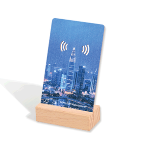 Tarjetas de Bambú NFC RFID con Grabado Láser, Programables, Ecológicas, NTAG213 13.56MHz, Impresión Personalizada, Muestras Gratis, para Hotel - Product Image 1