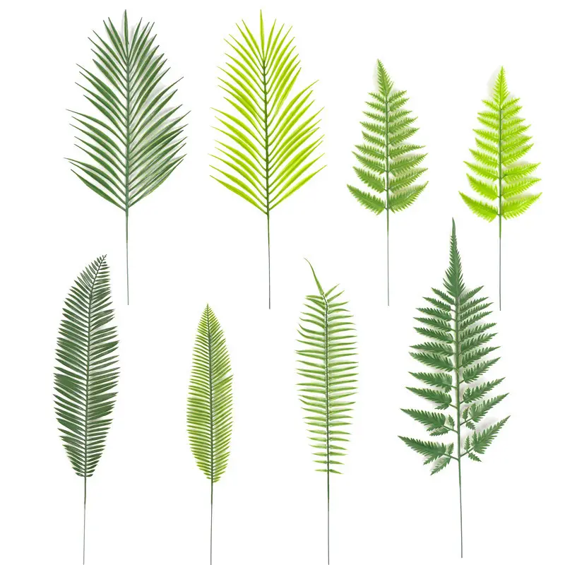 Vendita di fabbrica foglie di palma in plastica foglie di nozze decorazione foglie di folium artificiale cycas