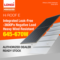 Modul Surya Bifacial BIPV LONGi Hi-ROOF E 645W 650W 655W untuk Atap Logam Industri, Pemasangan Tanpa Rel, Tersedia di Stok, FOB Shanghai