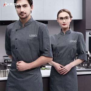 Uniformes de Tela de Algodón Modernos para Restaurante, Ropa de Trabajo para Servicio de Limpieza, Chaqueta de Chef para Camarero y Camarera - Product Image 4