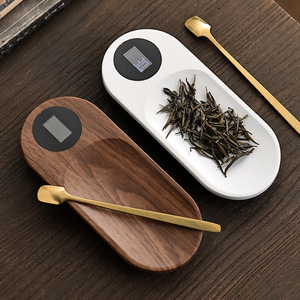Balance électronique numérique Wuliang pour la cérémonie du thé Pu'er, petit accessoire pour le thé avec mesure précise, finition grain de bois blanc - Product Image 1