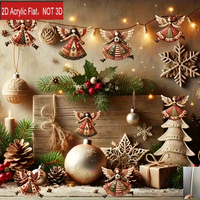Décoration de Noël en bois de style européen, pendentif créatif vintage en forme d'ange, décoration à suspendre à l'arbre