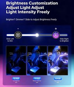 مصباح جو LED للسيارة بـ64 لونًا قابل للتعديل مع تحكم عبر التطبيق وصوت ذكي وساعة متعددة الوظائف - Product Image 5