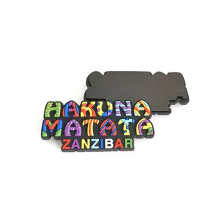 Colorful letters logo 3D rubber refrigerator magnet souvenirs soft pvc fridge magnet for Hakuna Matata promotional gifts