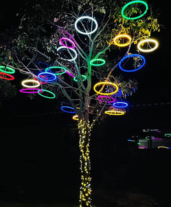 Led Tree Treo Đầy Màu Sắc Neon Vòng Tròn Sao Trăng Bông Tuyết Ánh Sáng Cho Ngoài Trời Vườn Đảng Kỳ Nghỉ Cảnh Quan Trang Trí Nội Thất - Product Image 2