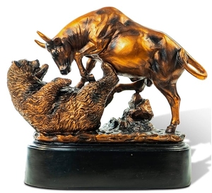 Ornamenti da scrivania per ufficio regalo da <span class=keywords><strong>uomo</strong></span> con statue di tori e orsi in resina - Product Image 1