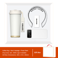TMS18-3 Cadeau d'affaires Thermos mug eck massage Power Bank 3 en 1 coffret cadeau de luxe Box Case Suit