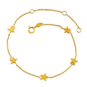 Pulsera Ready Stock Plata de Ley 925 con atractivo soporte en forma de estrella Estilo clásico chapado en oro para regalo o fiesta - Product Image 1