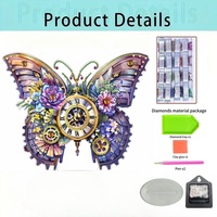 Kit d'Horloge Moderne 5D à Peinture Diamant Forme Spéciale, Broderie DIY en Strass, Artisanat Artistique avec Support, Décoration Maison, Cadeau