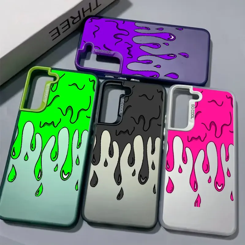 Phone Case For Samsung Note 20 Cover Galaxy S24 Ultra Funda S23 Plus S22 S21 S20 FE Plated Fun Paint Graffiti Art