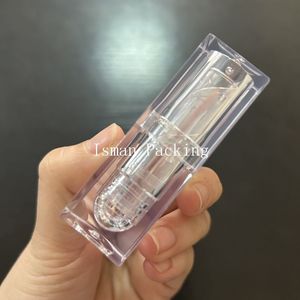 ISMAN - Tubo de Lápiz Labial Cuadrado Transparente Esmerilado Naranja de Lujo, Venta al por Mayor, Etiqueta Privada, Estuche Vacío para Bálsamo Labial, Plástico, Nuevo - Product Image 2