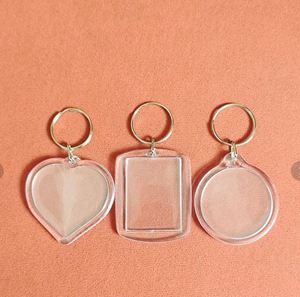 X48 4cm Round Blank Plastic <b>Acrylic</b> Photo <b>Frame</b> Keychain Keyring Photo Insert Keychain for Diy Crafts - Product Image 4
