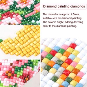 S-001 200 pièces Perles de mosaïque en résine acrylique rondes et carrées, couleurs <span class=keywords><strong>DMC</strong></span> 447, accessoire pour peinture <span class=keywords><strong>diamant</strong></span> - Product Image 4
