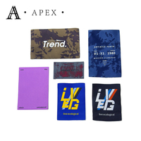 Étiquette de marque de vêtements en tissu tissé personnalisé APEX pour les vêtements Ourlet Col de chemise Tissu satiné Étiquettes de vêtements pour sac T-shirt