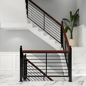 Moderne Schmiedeeisen-Treppengeländer Baluster Spindeln Spiegelpoliert Bodenmontiert Rostbeständige Komponenten für Apartment-Balkon - Product Image 2
