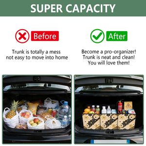 Large Waterproof <b>Storage</b> Basket Utility Tote Bag Stand up Reusable Grocery Bag <b>Collapsible</b> Shopping <b>Storage</b> Bag with Handle - Product Image 5