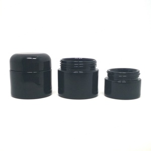 Vente en gros de pots en verre cosmétiques ronds noirs uniques avec couvercles en plastique, emballages personnalisés de luxe pour beurre corporel, 1 oz, 2 oz, 120 ml, 250 ml, 500 ml - Product Image 2
